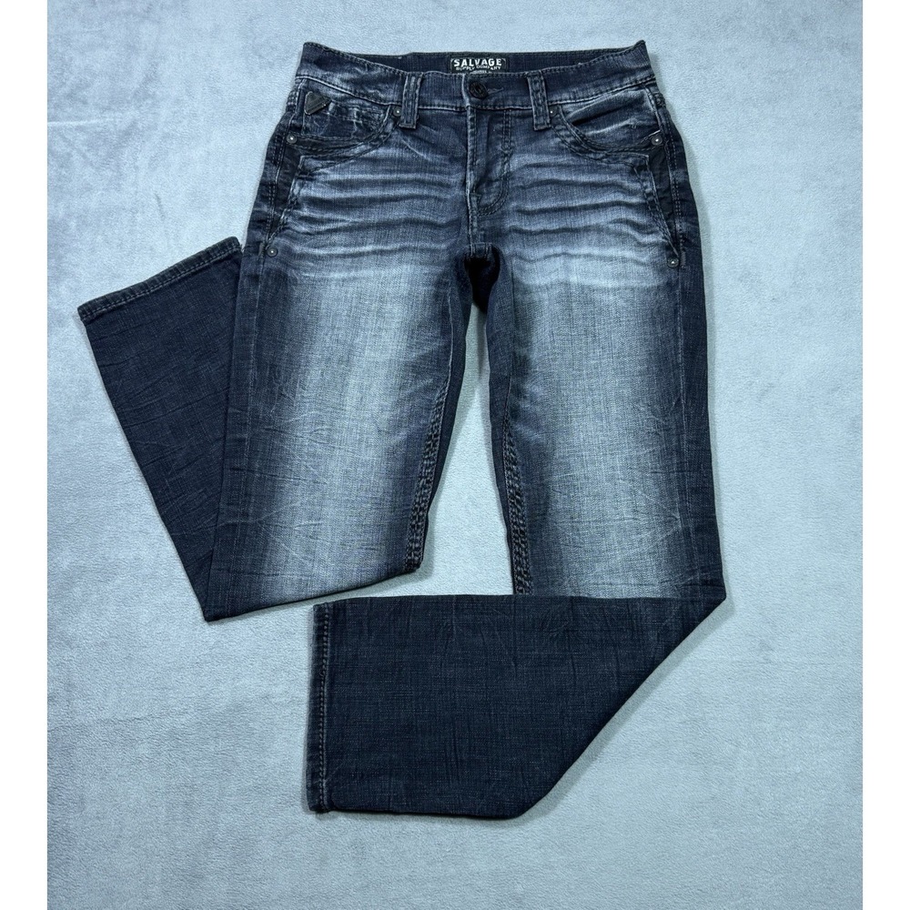 Salvage Supply Co Jeans Mens 28x30 Mayhem Straight Regular Fit Lowrise Stretch